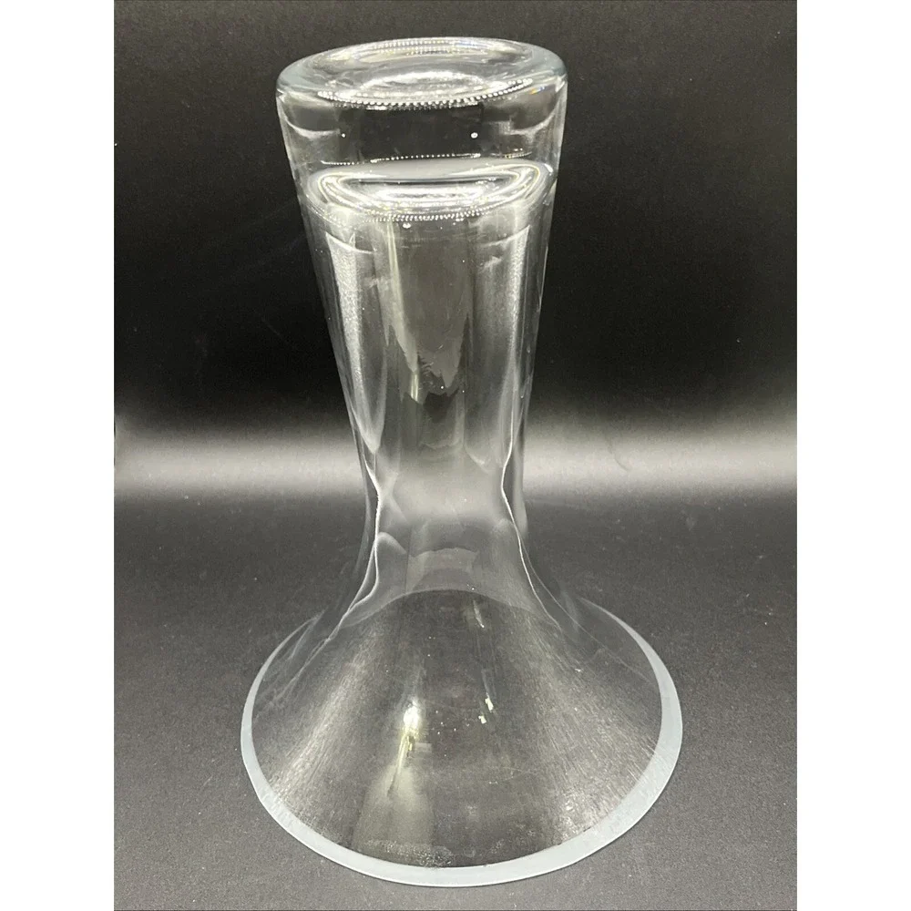 Vtg. Unique Krosno Bubble Base Flared Glass Flower Vase - Made In Poland - MCM‎